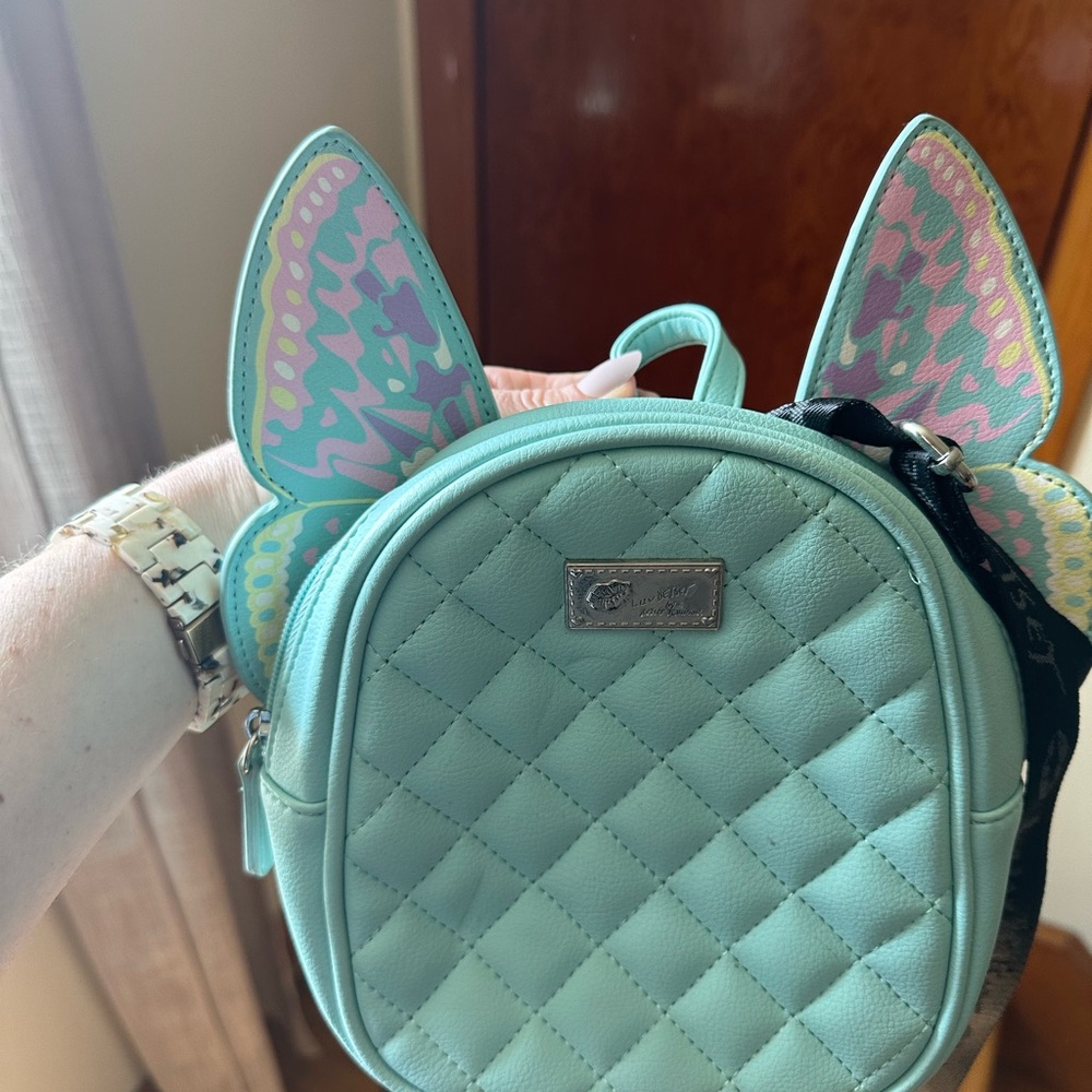 Mint Green Quilted Betsey Johnson Backpack